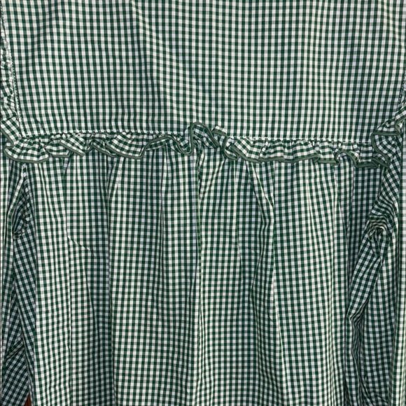 LaRoque Original Green Gingham Blouse with Neck Tie - Picture 6 of 6